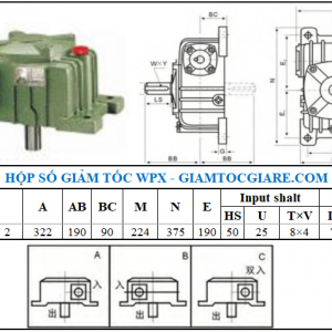 Hộp giảm tốc WPX size 100