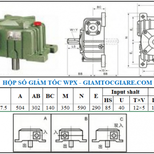 Hộp giảm tốc WPX size 155