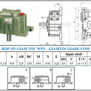 Hộp giảm tốc WPX size 175