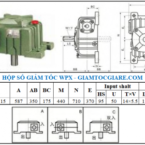 Hộp giảm tốc WPX size 200